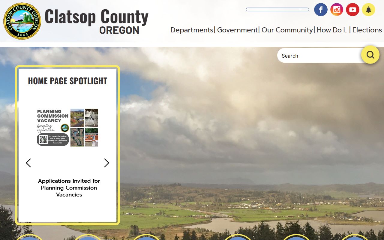 Clatsop County government website with Sheriff's Office police blotter information