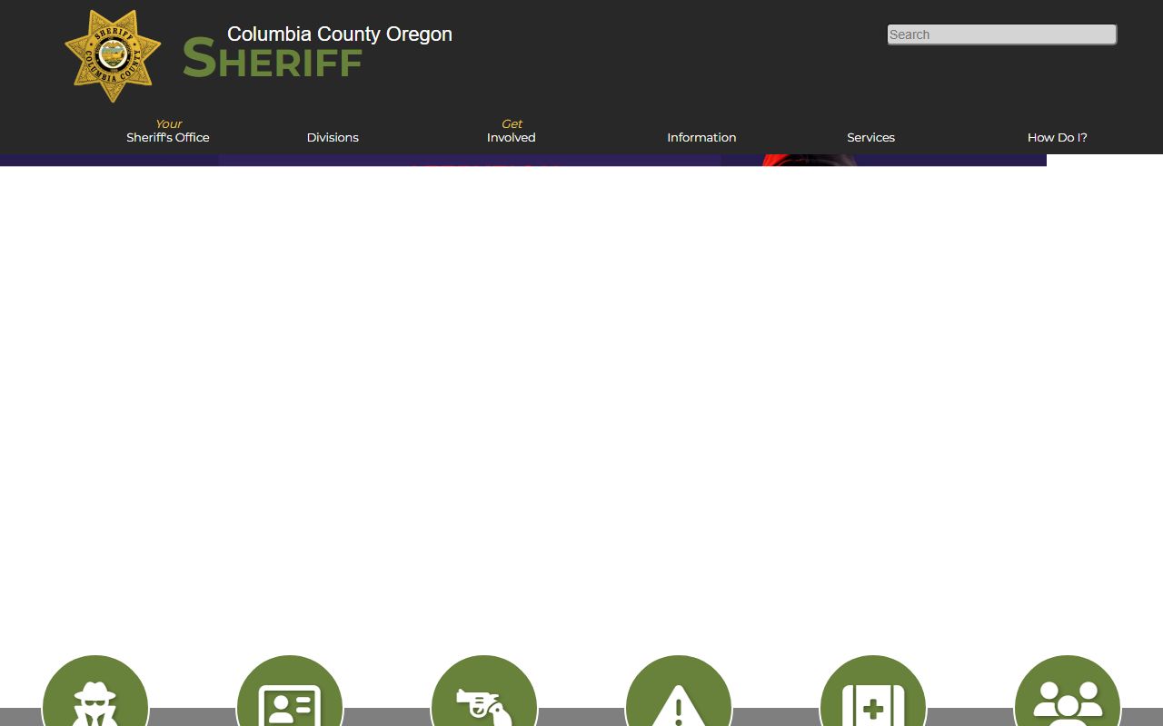 Columbia County Sheriff's Office in St. Helens, Oregon, where police blotter records are maintained