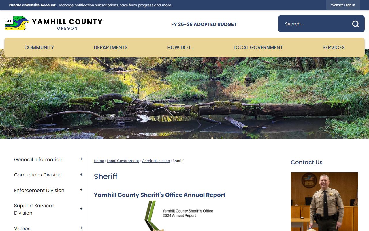 Yamhill County Sheriff's Office in McMinnville Oregon